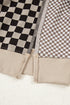 Mixed Checkered Patchwork Drop Shoulder High Low Top